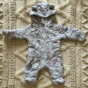 3-6 Months Floral Bunting Suit